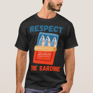 Camiseta Respetar La Sardina Diseño De Meme De Pescado Retr