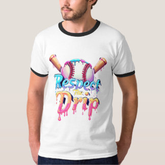 Camiseta Respetar La Tipografía Vibrante De Drip Béisbol