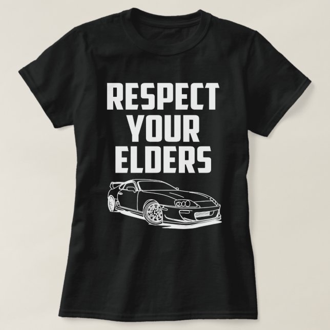 Camiseta Respete a sus mayores MK IV TOYOTA SUPRA (Diseño del anverso)