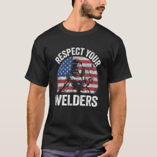 Camiseta Respete a sus soldadores Steel American Flag Vinta