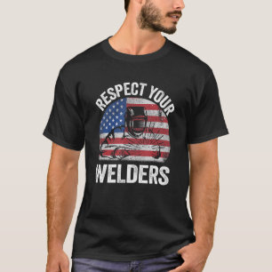 Camiseta Respete a sus soldadores Steel American Flag Vinta