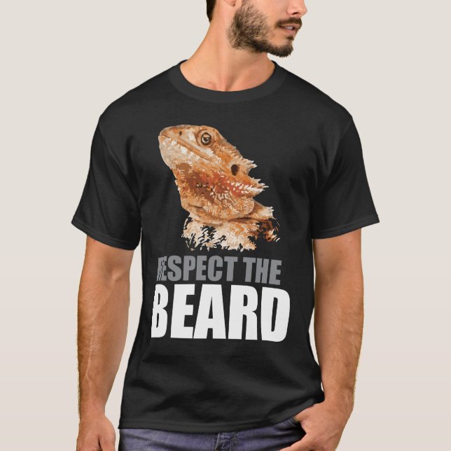 Camiseta Respete el dragón barbudo divertido de la barba (Anverso)