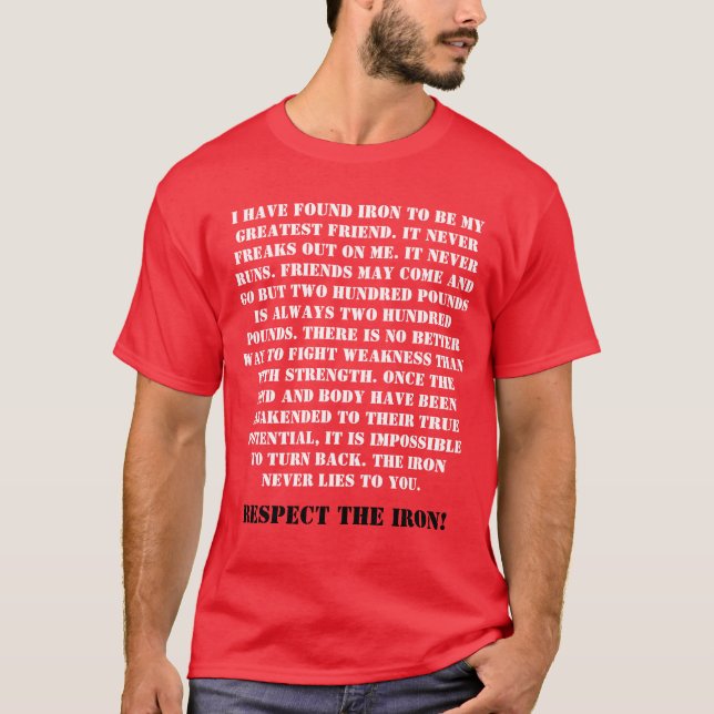 Camiseta Respete el ROJO del frente del hierro (Anverso)