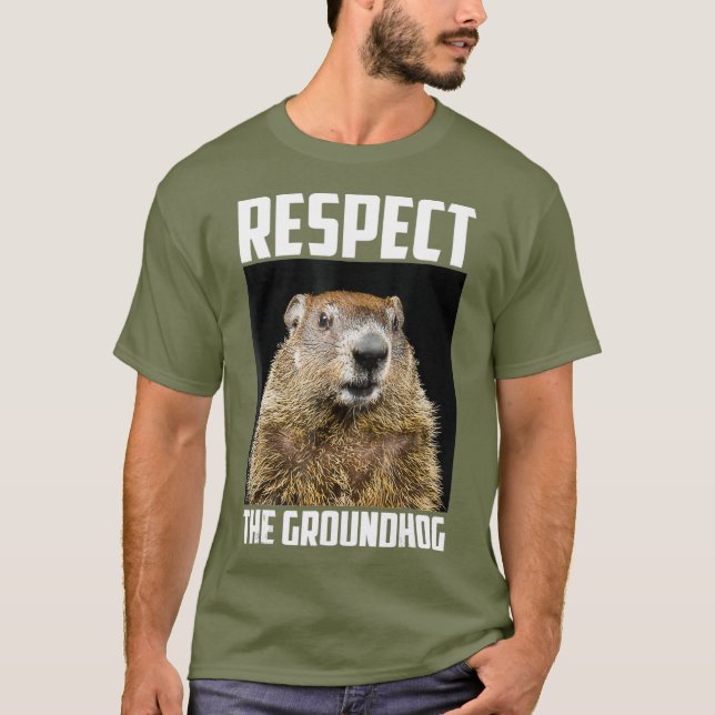 Camiseta Respeto A Groundhog Woodchuck Foto Ground-Hog (Anverso)