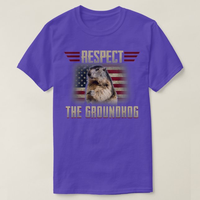Camiseta Respeto a Groundhog Woodchuck Foto GroundHog Da (Diseño del anverso)