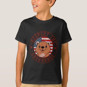 Camiseta Respeto A La Bandera Groundhog Usa Woodchuck Groun