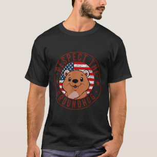 Camiseta Respeto A La Bandera Groundhog Usa Woodchuck Groun