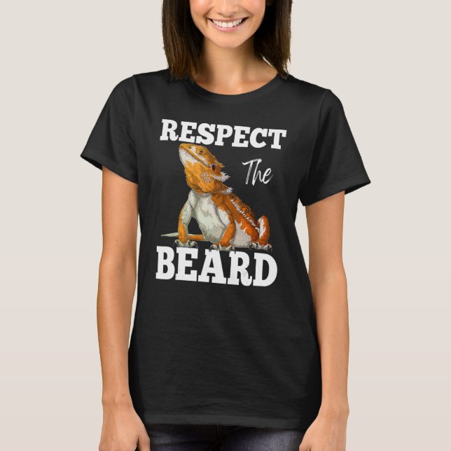Camiseta Respeto A La Barba Cute De La Barba Dragon Lizard  (Anverso)