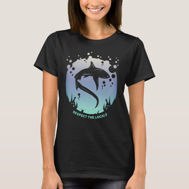 Camiseta Respeto a los lugareños - Conciencia del tiburón (Anverso)