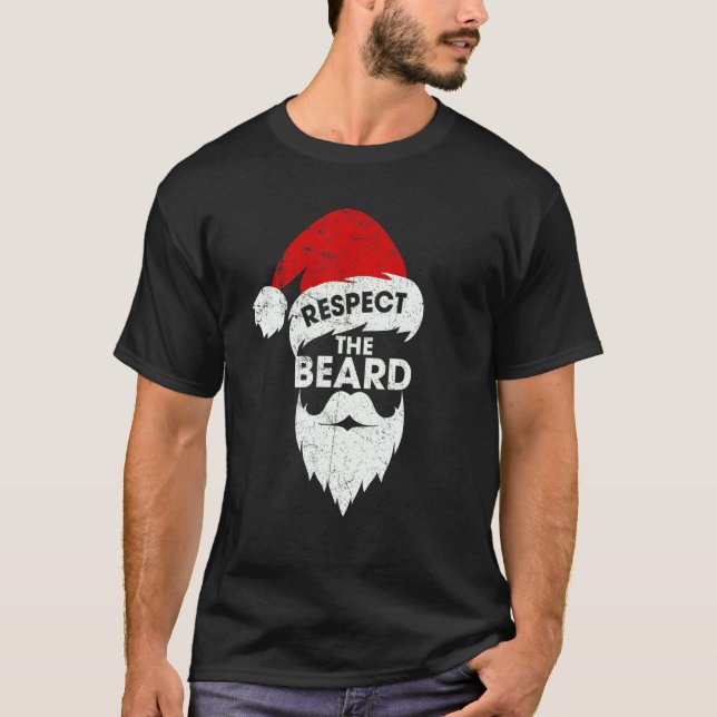Camiseta Respeto A Los Navidades De La Barba Hipster Santa  (Anverso)