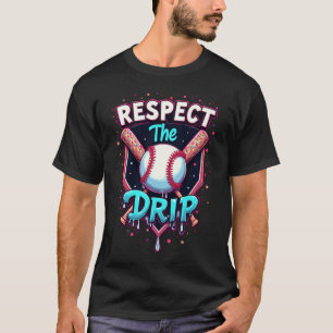 Camiseta Respeto al goteo divertido béisbol helado goteo