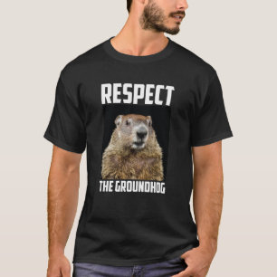 Camiseta Respeto al Groundhog Woodchuck Photo Ground-Hog
