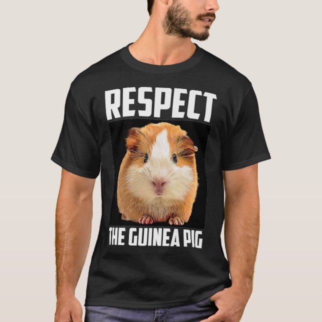Camiseta Respeto al roedor de arte de fotos de cerdo guinea (Anverso)