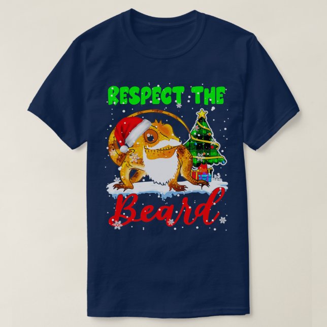 Camiseta Respeto de la barba de árbol de navidad (Diseño del anverso)