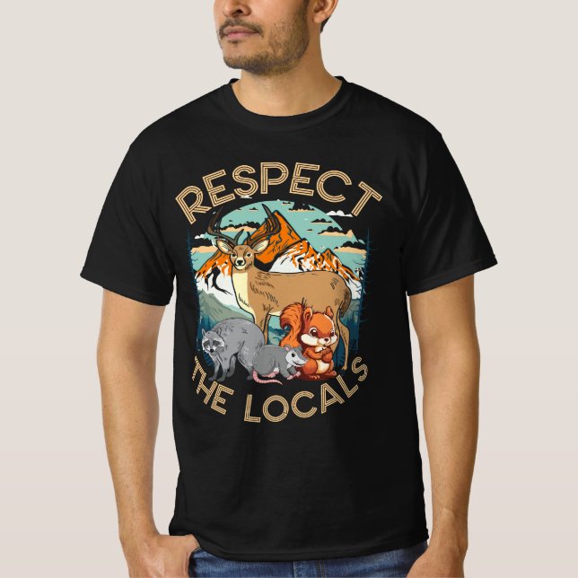 Camiseta Respeto Deer Racoon Possum Squirrel Vida silvestre (Anverso)