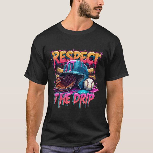 Camiseta Respeto Del Bebé De Béisbol, Helado De Béisbol, Vi (Anverso)