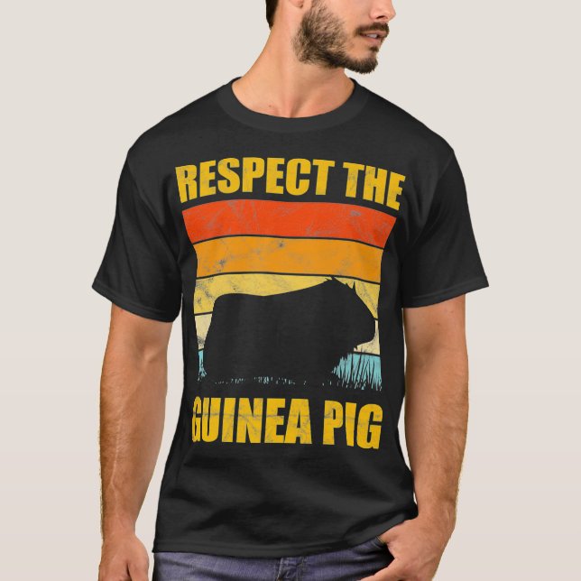 Camiseta Respeto Guinea Cerdo Vintage Retro Mascota Rodent (Anverso)