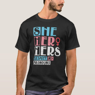 Camiseta Respeto Mis Pronouns Ella Héroe Lgbt Orgullo Mes G
