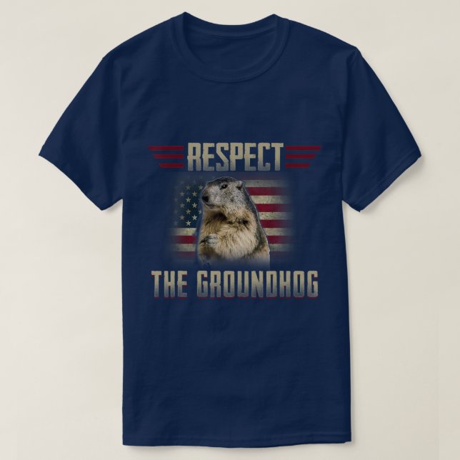 Camiseta Respeto por el Día de la Hog en Groundhog Woodchuc (Diseño del anverso)
