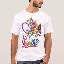 Respira | Corazón Floral Colorido y Mariposa