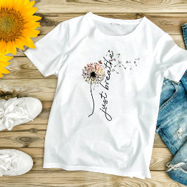 Camiseta Respira Dandelion Butterfly Inspiración Yoga