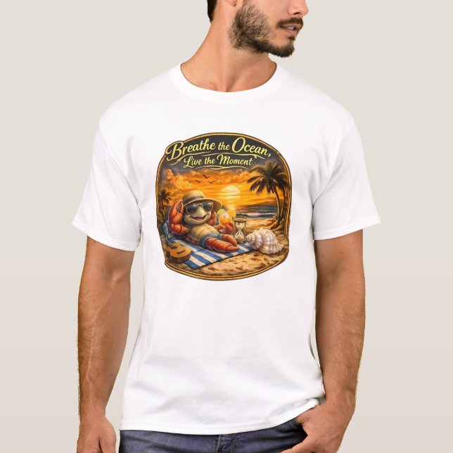 Camiseta Respira el Océano – Vive el Momento (Anverso)