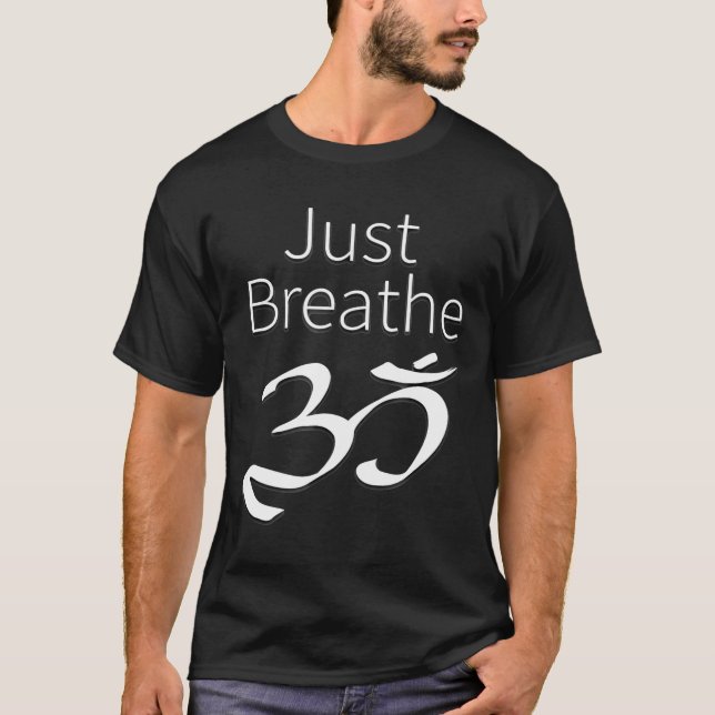 Camiseta Respira espiritualmente Om Meditación de Yoga Yin  (Anverso)