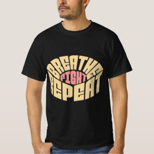 Camiseta Respira. Luchar. Repite. - Tipografía de resilienc