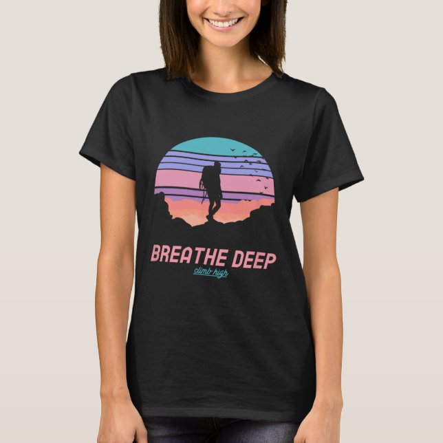 Camiseta Respira Profundo Asciende Alto - Senderismo  (Anverso)