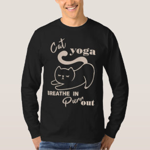 Camiseta Respiración De Yoga Gato De Mujeres En Purre