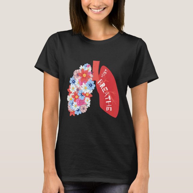 Camiseta Respiración Floral Lung Terapia Respiratoria RT (Anverso)