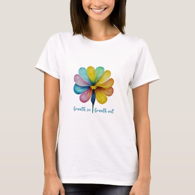 Camiseta Respiración, respiración de flores acuáticas camis (Anverso)
