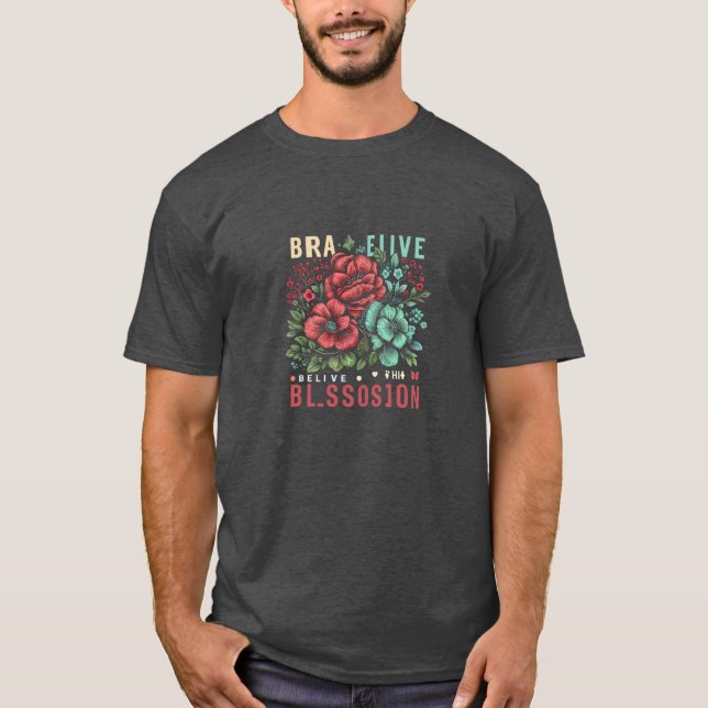 Camiseta Respirar, creer, florecer (Anverso)