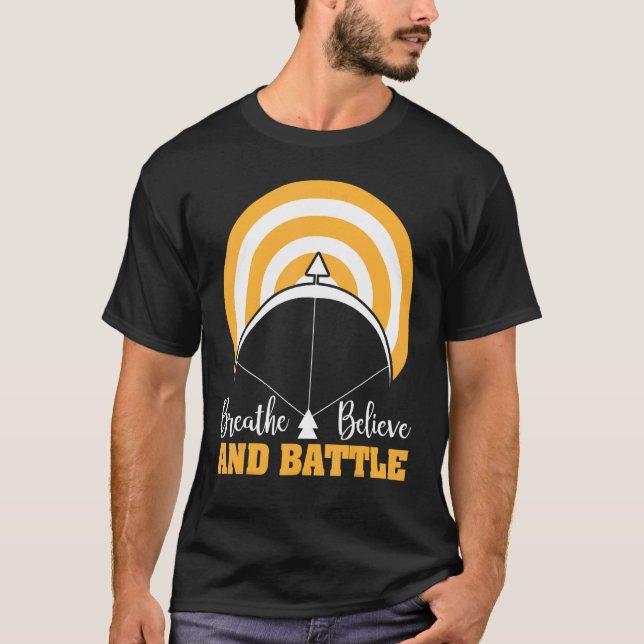 Camiseta Respirar la creencia y la batalla (Anverso)
