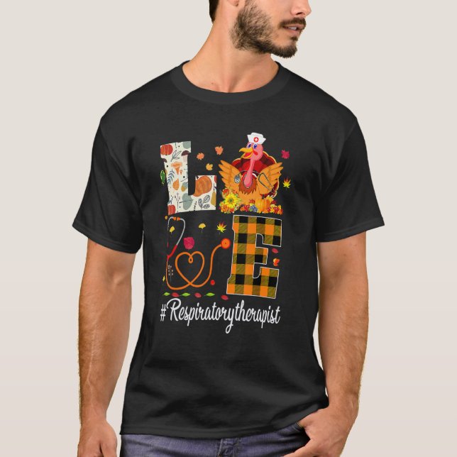 Camiseta Respiratory Therapist Love Thanksgiving Leopard  T (Anverso)