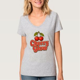 Camiseta Resplandor de Cereza Retro Gráfico de Cereza Vinta