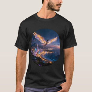 Camiseta Resplandor dorado sobre la civilización nocturna
