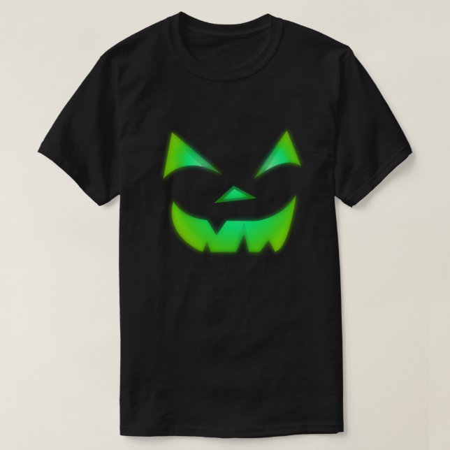 Camiseta Resplandor En La Calabaza De Linterna Verde Oscuro (Diseño del anverso)
