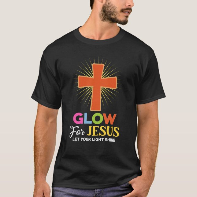 Camiseta Resplandor por Jesucristo Cruz Jesucristo Biblia (Anverso)