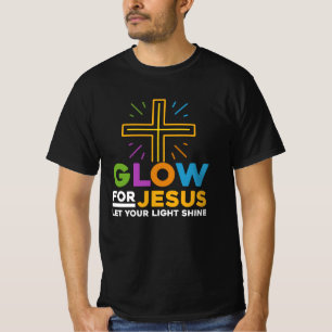 Camiseta Resplandor Por Jesús Que Tu Fe Brilla Ligera Cruce