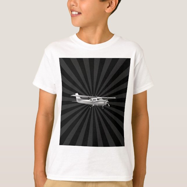 Camiseta Resplandor solar clásico de la silueta de Cessna (Anverso)