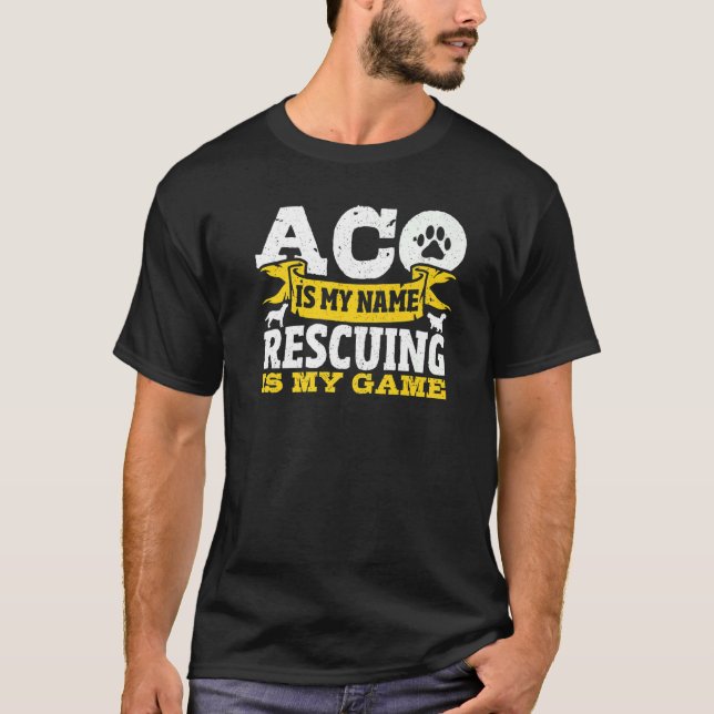 Camiseta Responsable De Control Animal De Un Rescate Mascot (Anverso)