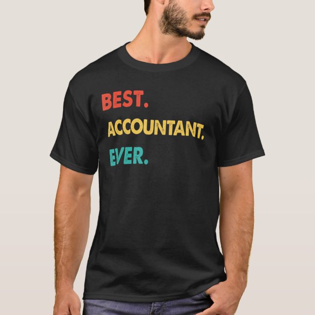 Camiseta Responsable de profesión Retro Mejor Contable de l (Anverso)
