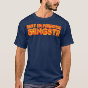 Camiseta Rest In Paradise Gangsta Vintage Neon Textos
