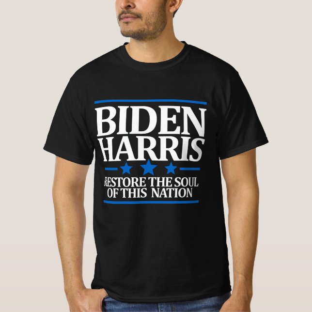 Camiseta Restablecer el alma de esta nación Biden Harris 20 (Anverso)