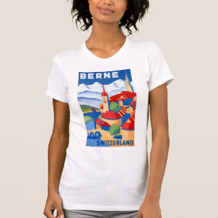 Camiseta Restauración del Poster de viajes Bern Suiza Vinta