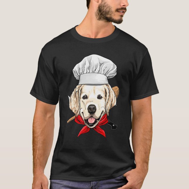 Camiseta Restaurant Golden Retriever Chef Cook Dog Cooking (Anverso)