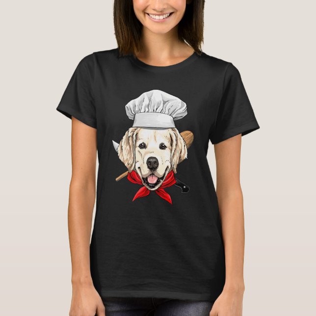 Camiseta Restaurant Golden Retriever Chef Cook Dog Cooking (Anverso)