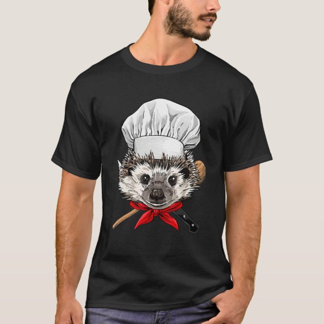 Camiseta Restaurant Hedgehog Chef Kitchen Cook Culinary Coo (Anverso)