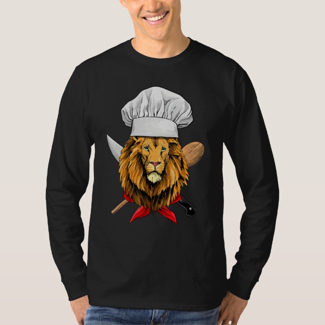 Camiseta Restaurant Lion Chef Culinary Kitchen Cooking  Wil (Anverso)